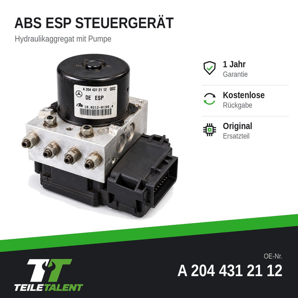 ABS ESP Hydraulikblock Steuergerät A2044312112 Mercedes C-Klasse W204 S204