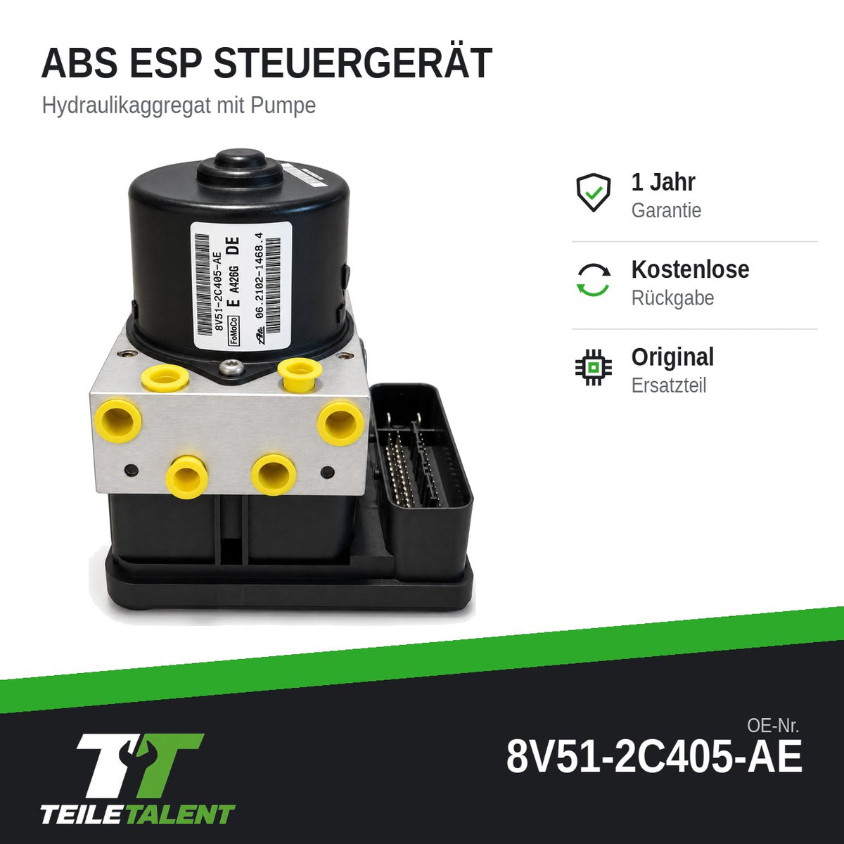 8V512C405AE ABS ESP Block Steuergerät Hydraulikblock Ford Fiesta VI