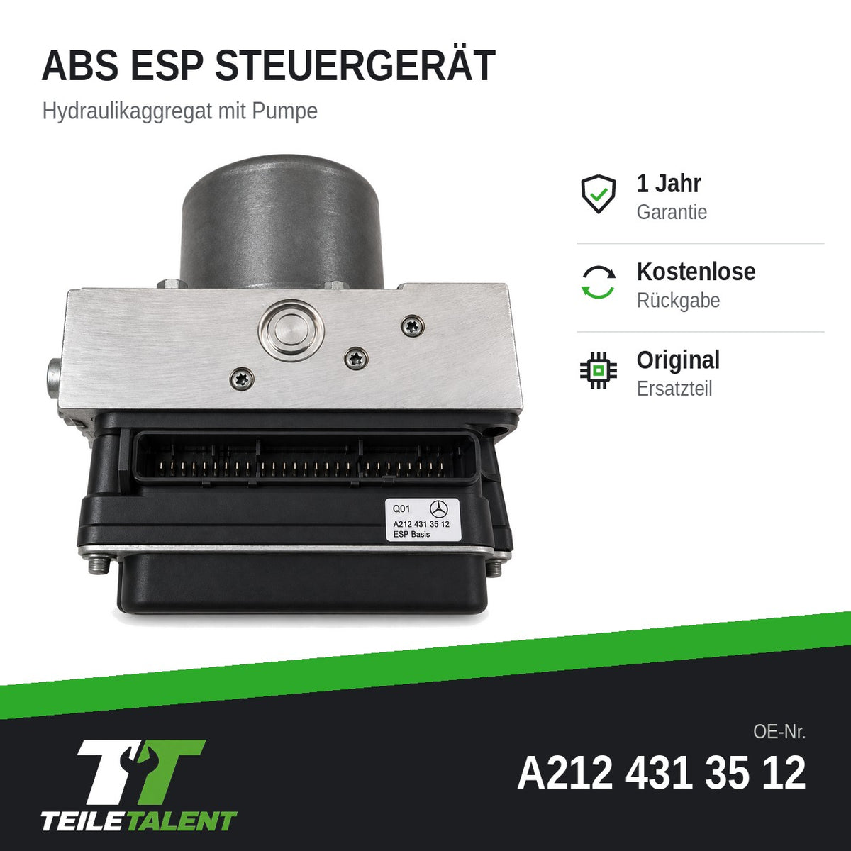 A2124313512 ABS ESP Hydraulikblock Steuergerät Mercedes E-Klasse W212 S212 C207