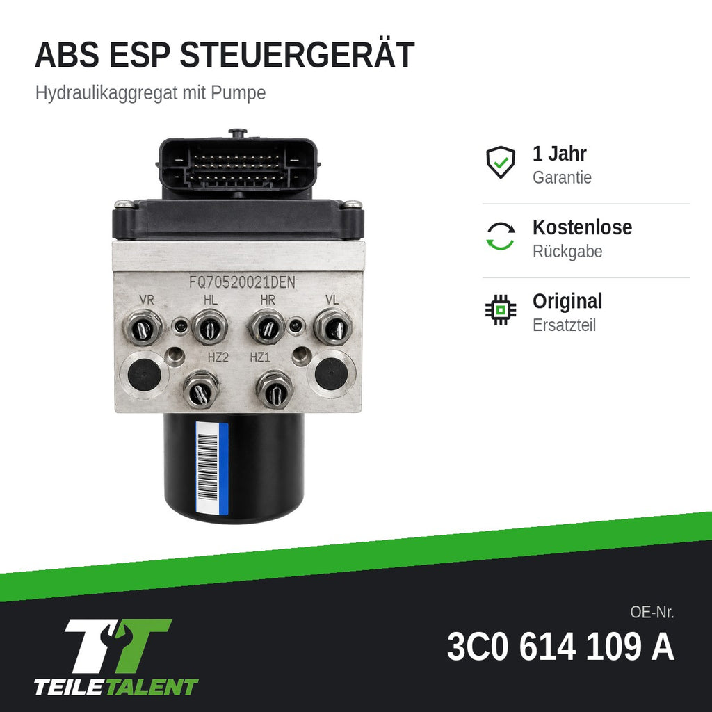 3C0614109A ABS Block Steuergerät Hydraulikblock VW Passat B6 3C2 3C5 Variant