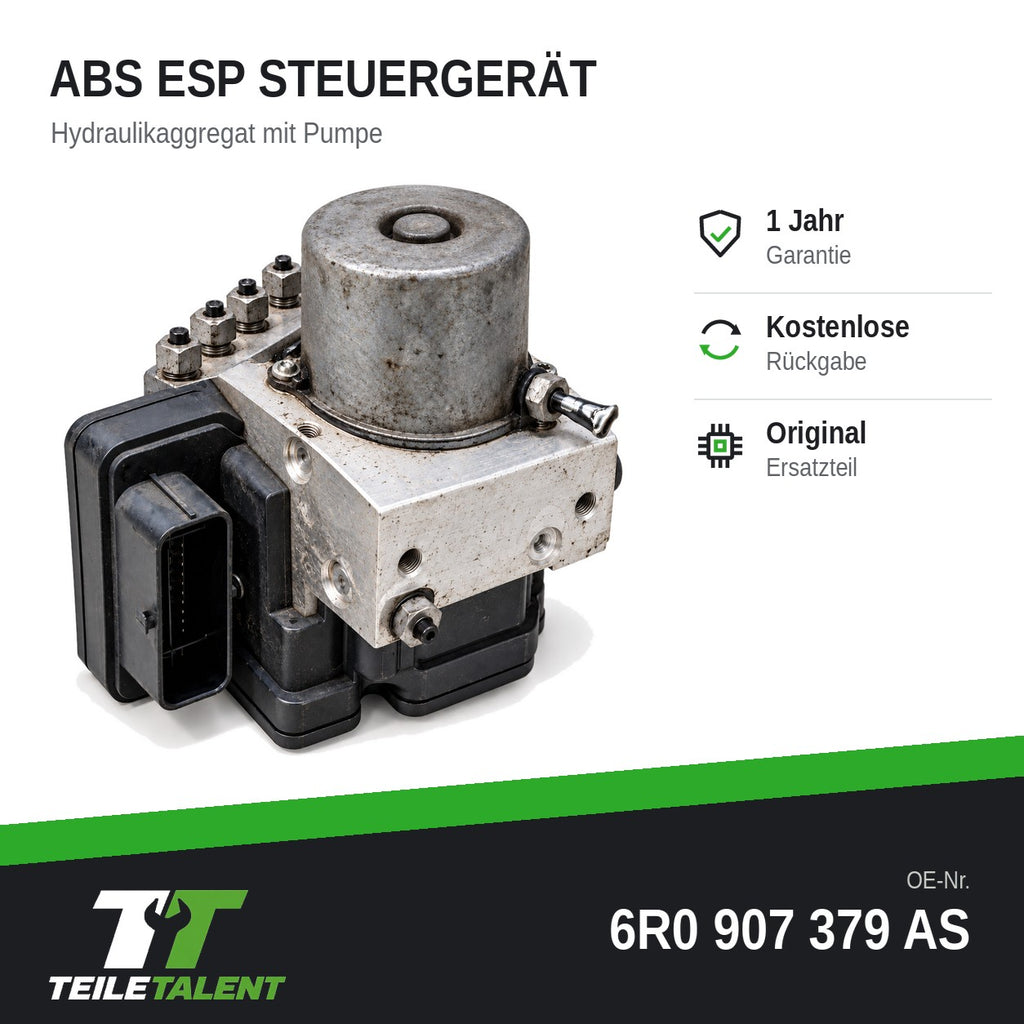 6R0907379AS ABS Block Steuergerät VW Polo 6R Seat Ibiza 6J Skoda Fabia NJ