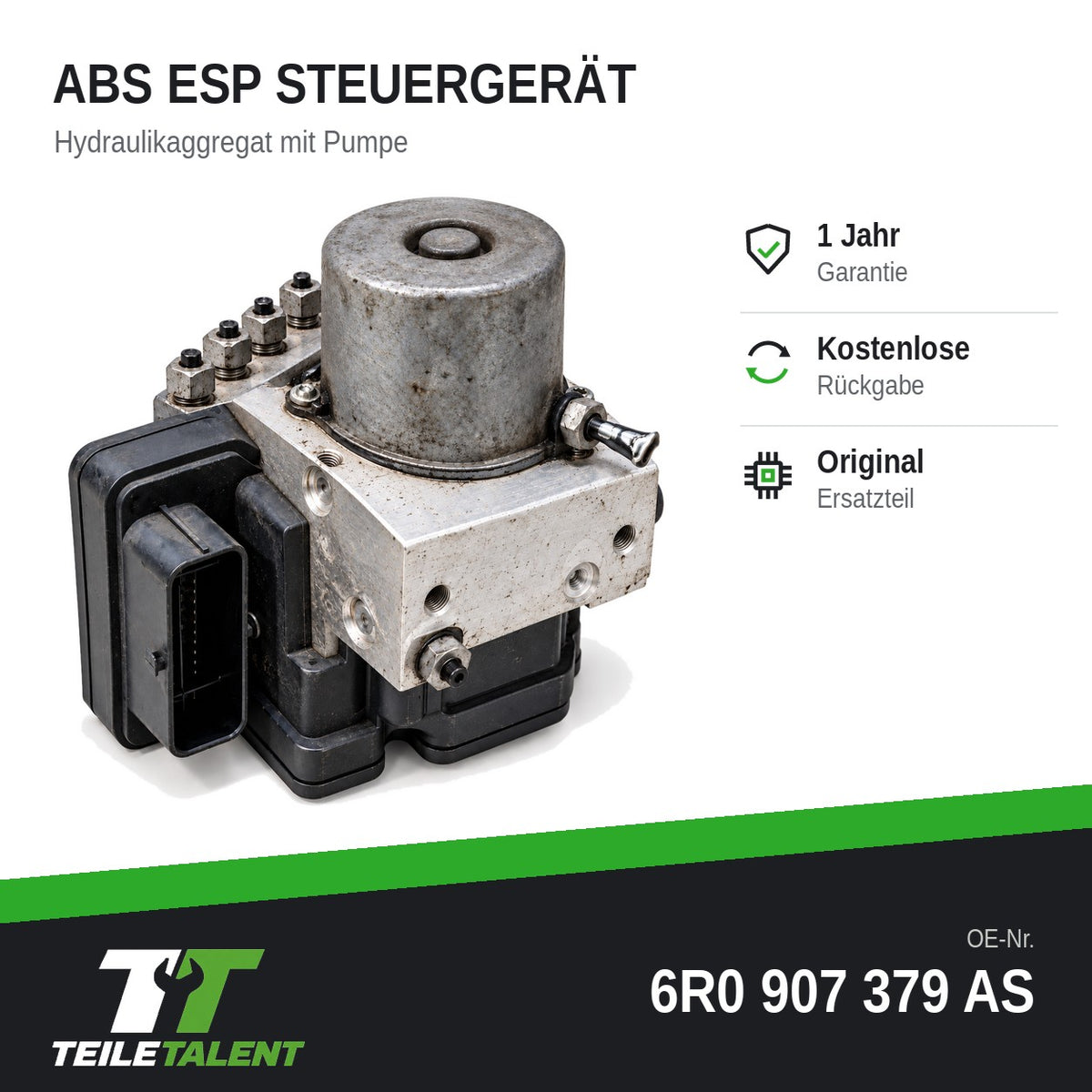 6R0907379AS ABS Block Steuergerät VW Polo 6R Seat Ibiza 6J Skoda Fabia NJ