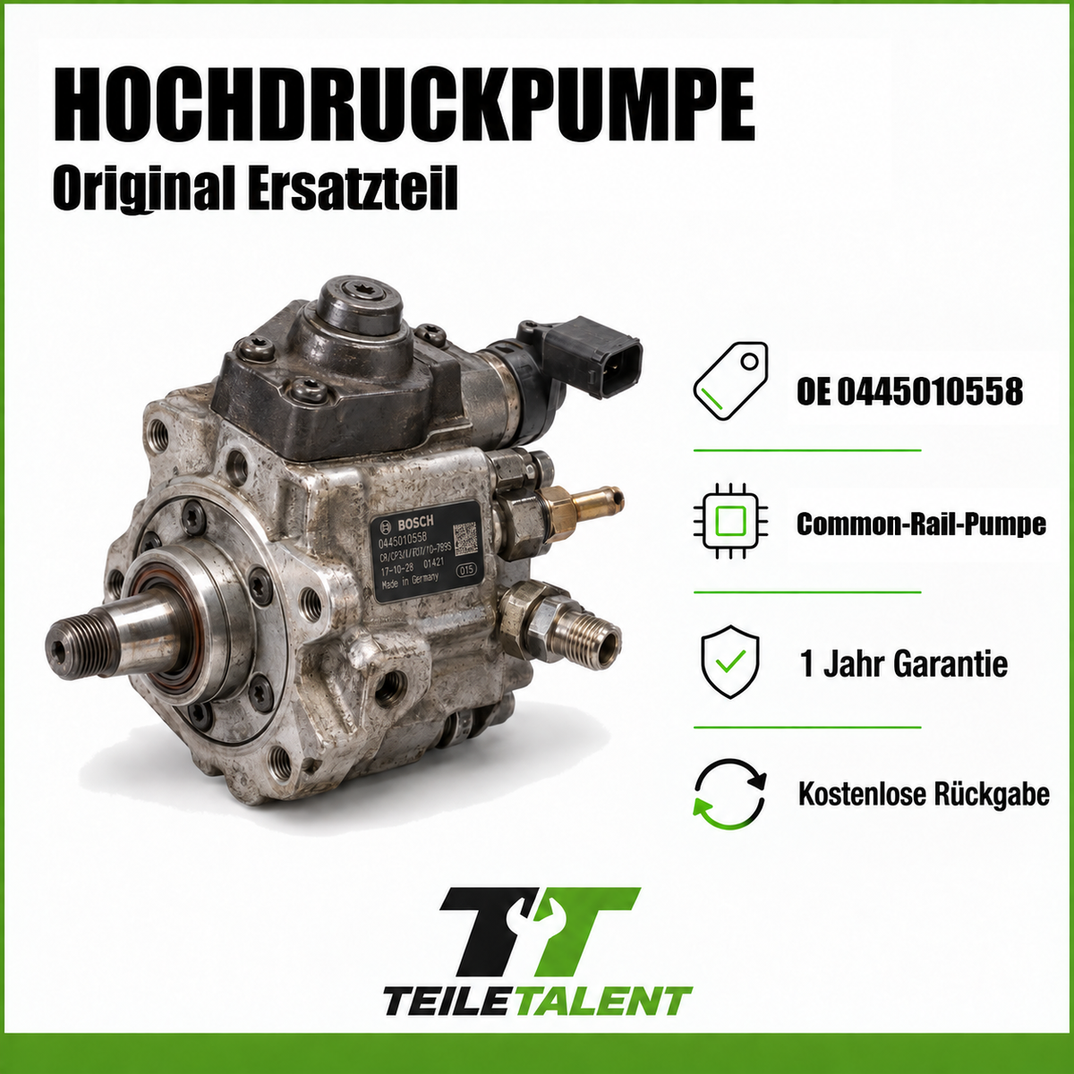 Bosch Common-Rail-Hochdruckpumpe 0445010558 BMW X1 E84 18d 20d 23d