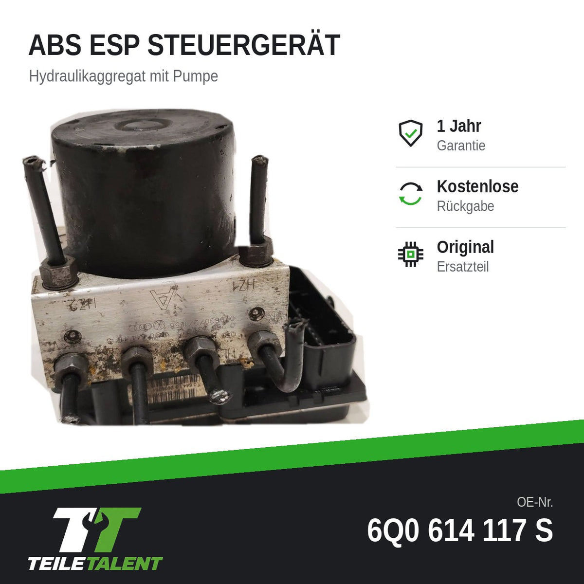 6Q0614117S ABS Block Steuergerät Hydraulikblock Seat Ibiza Cordoba Skoda Fabia