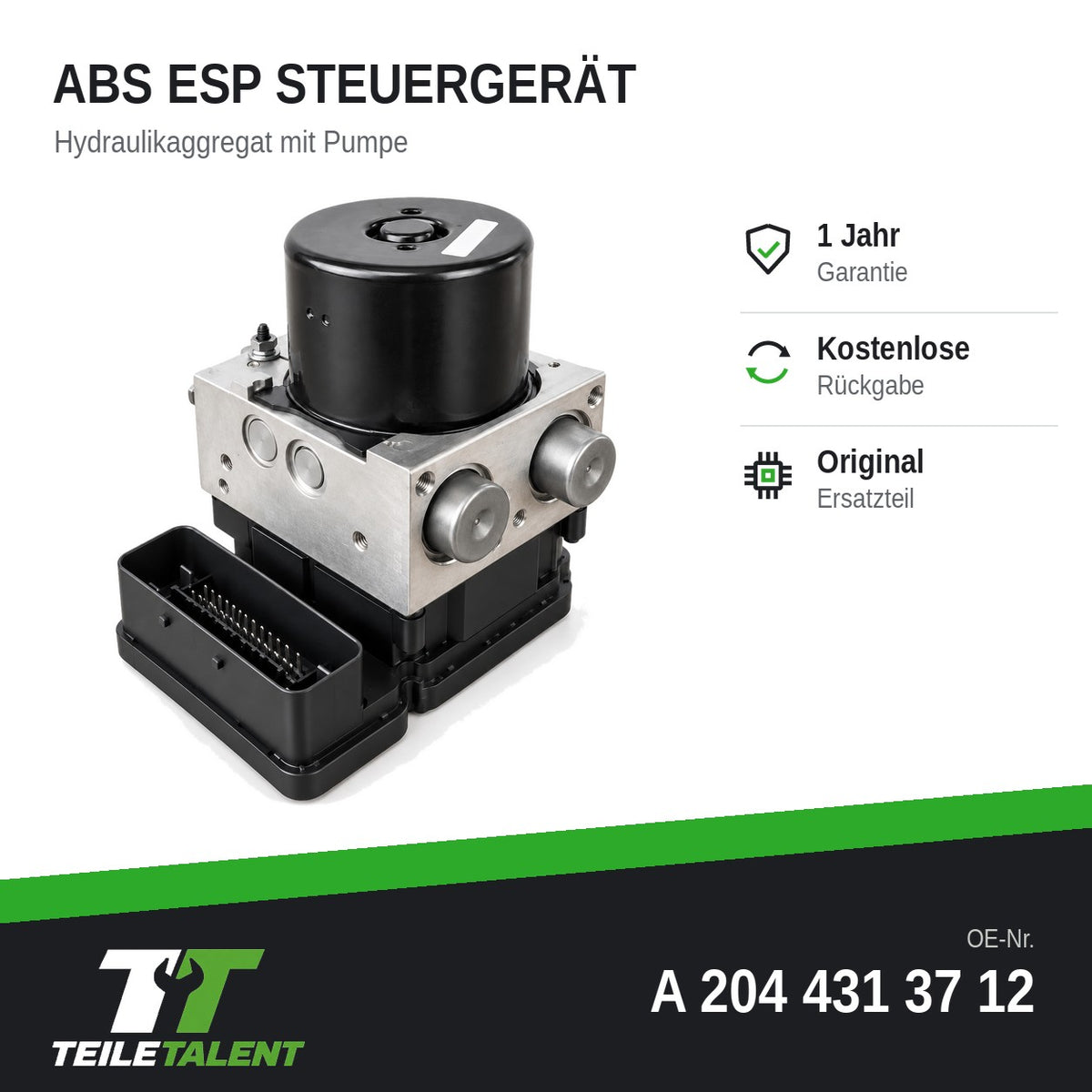A2044313712 ABS ESP Hydraulikblock Mercedes C-Klasse W204 S204 GLK X204 Pumpe