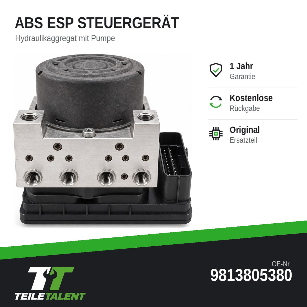 Peugeot 2008 CU Citroen C4 Cactus ABS Block Steuergerät Hydraulik 9813805380