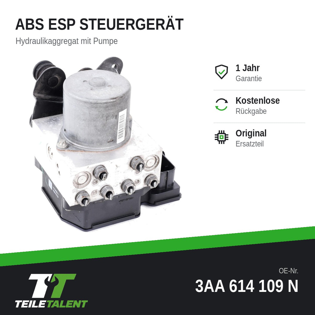 3AA614109N ABS Block Steuergerät Hydraulikblock VW Passat B7 362 365 Alltrack