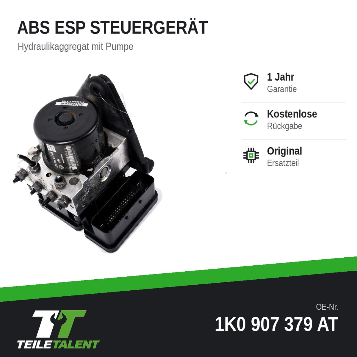 1K0907379AT ABS Block Steuergerät Hydraulikblock VW Golf 6 Audi A3 8P Cabrio