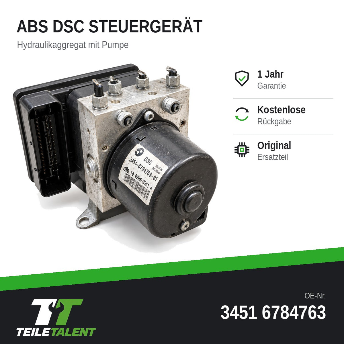 34516784763 ABS DSC Block Steuergerät Hydraulikblock BMW 3er E90