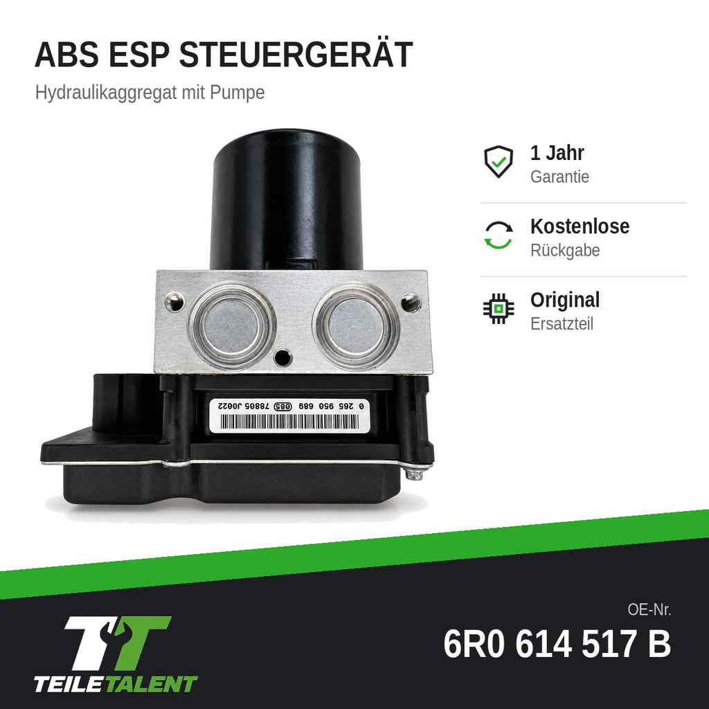 6R0614517B ABS Block Steuergerät Hydraulikblock Skoda Fabia II 5J Roomster