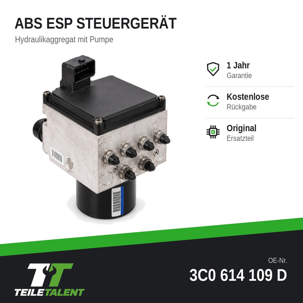 3C0614109D ABS Block Steuergerät Hydraulikblock VW Passat B6 3C2 3C5 Variant