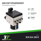 3C0614109D ABS Block Steuergerät Hydraulikblock VW Passat B6 3C2 3C5 Variant