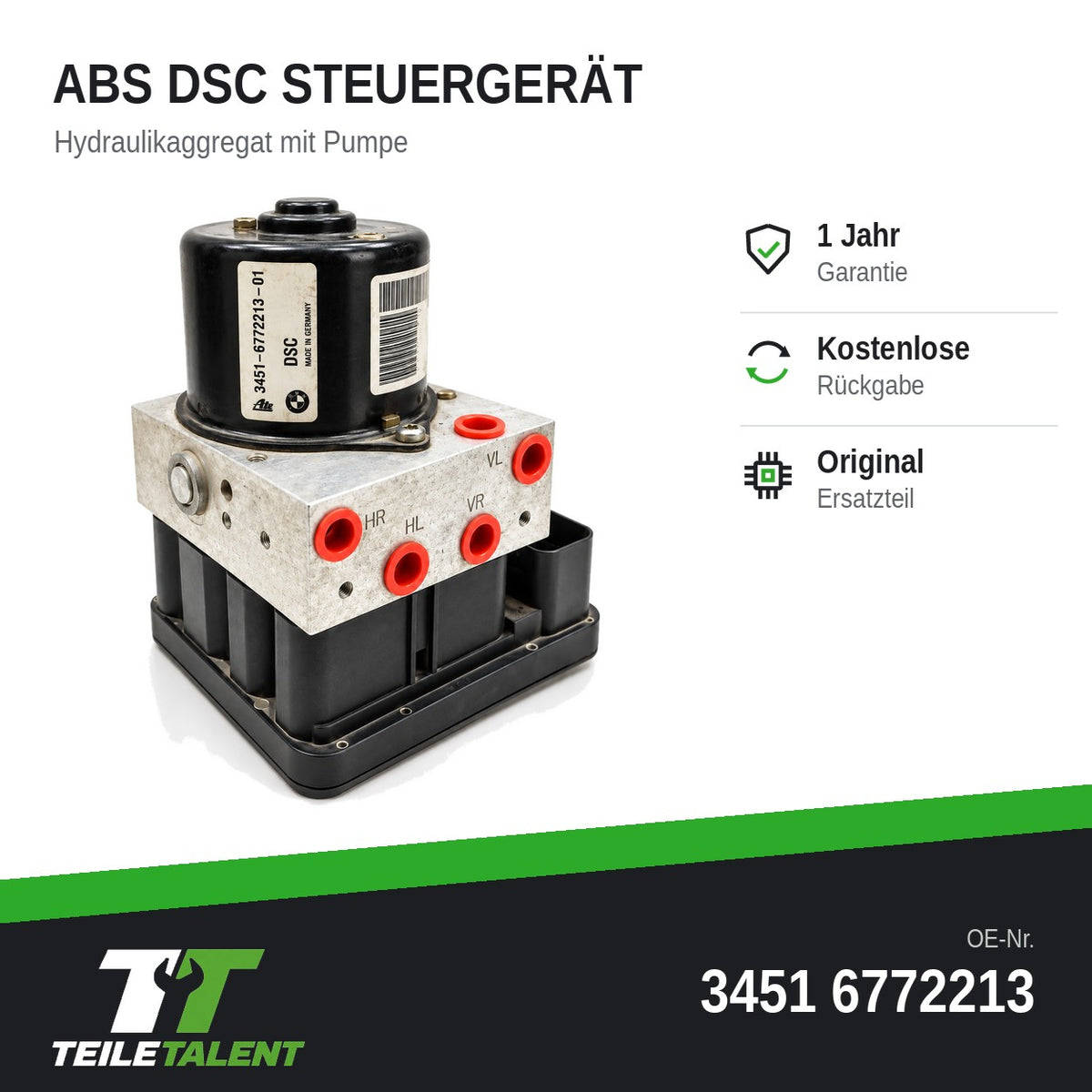 34516772213 ABS DSC Block Steuergerät Hydraulikblock BMW 1er E81 E82 E87 E88
