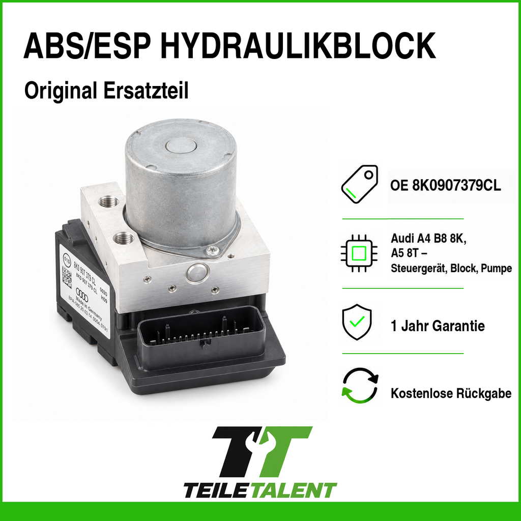 ABS ESP Hydraulikblock 8K0907379CL Audi A4 B8 8K A5 8T Steuergerät Pumpe