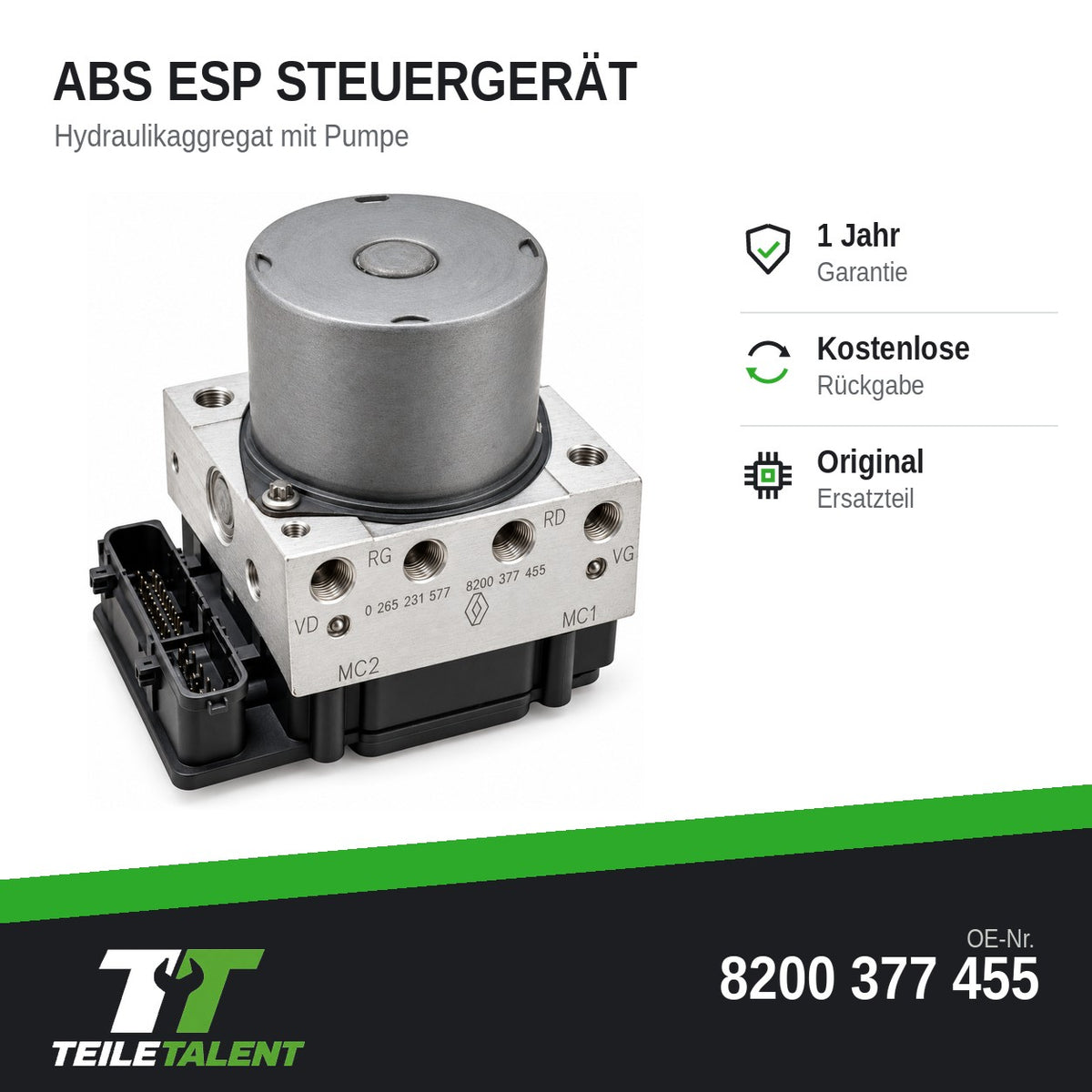 Renault Mégane II BM0 CM0 Scénic II ABS Hydraulikblock 8200377455