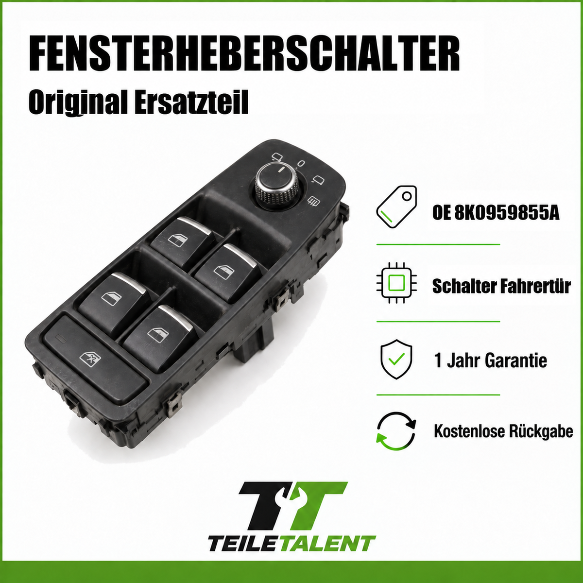 Audi Fensterheberschalter 8K0959855A Audi A4 B8 A5 8T Q5 8R