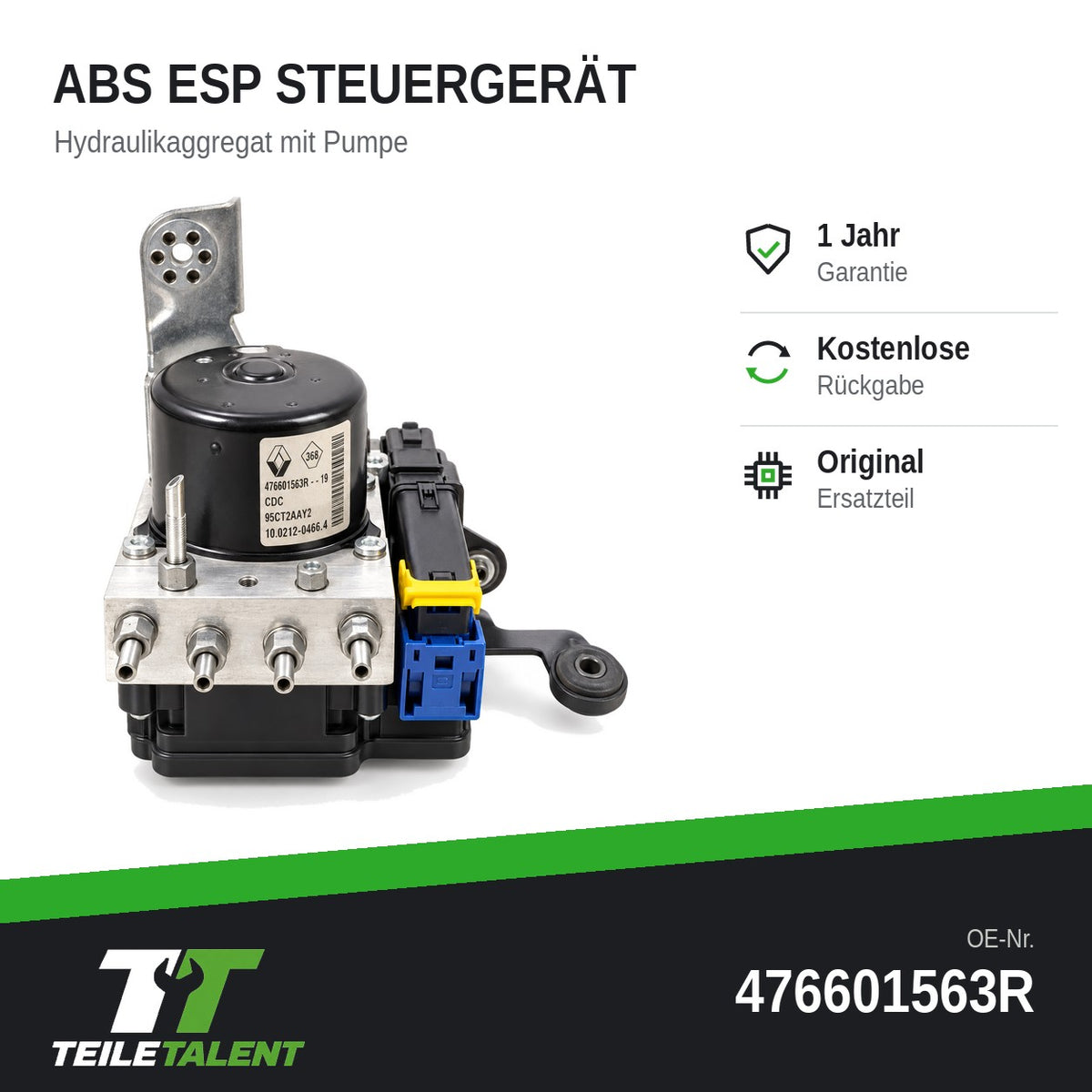476601563R ABS Block Steuergerät Renault Megane III Grand Scenic III Fluence