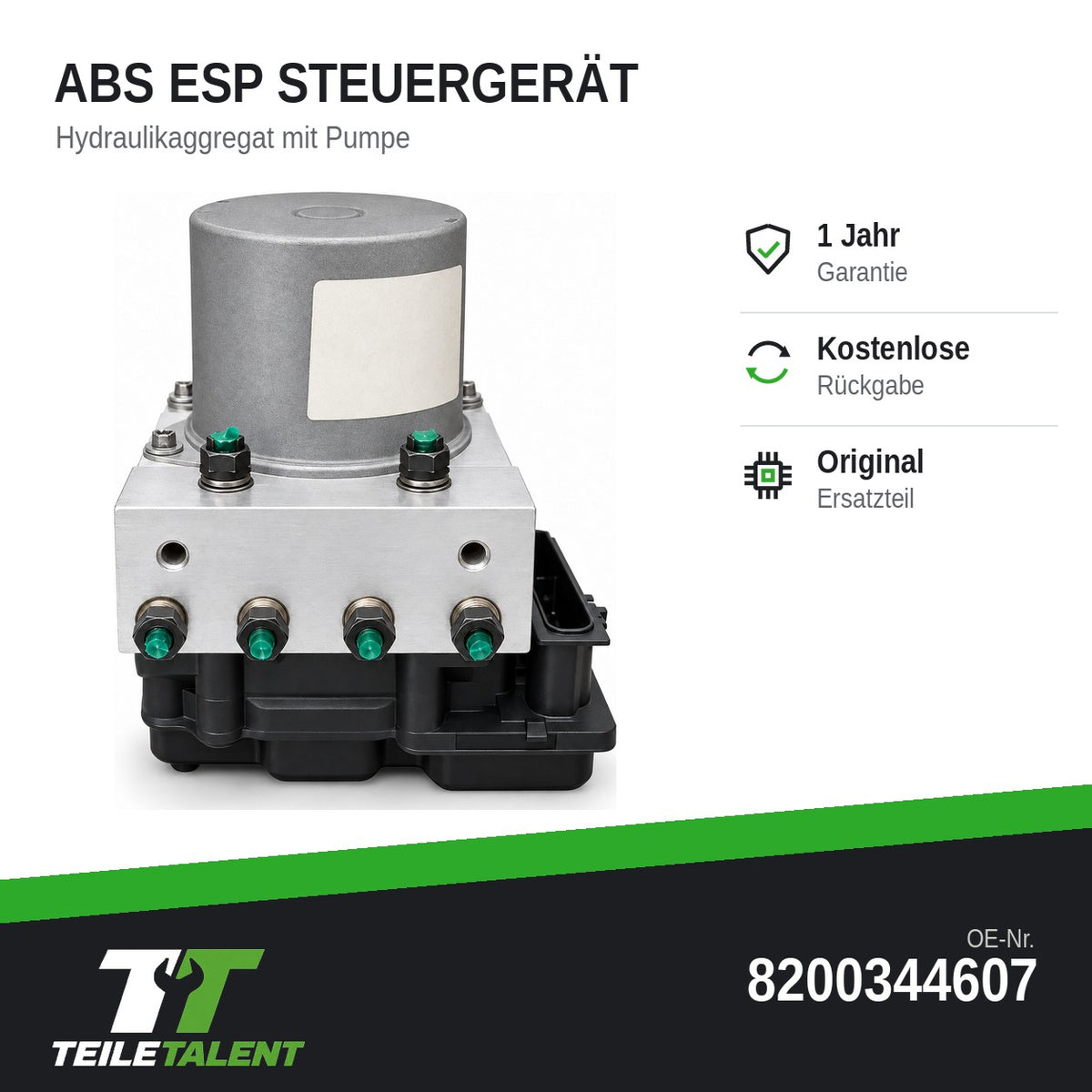 Renault Scenic II Megane II ABS ESP Hydraulikblock Steuergerät 8200344607